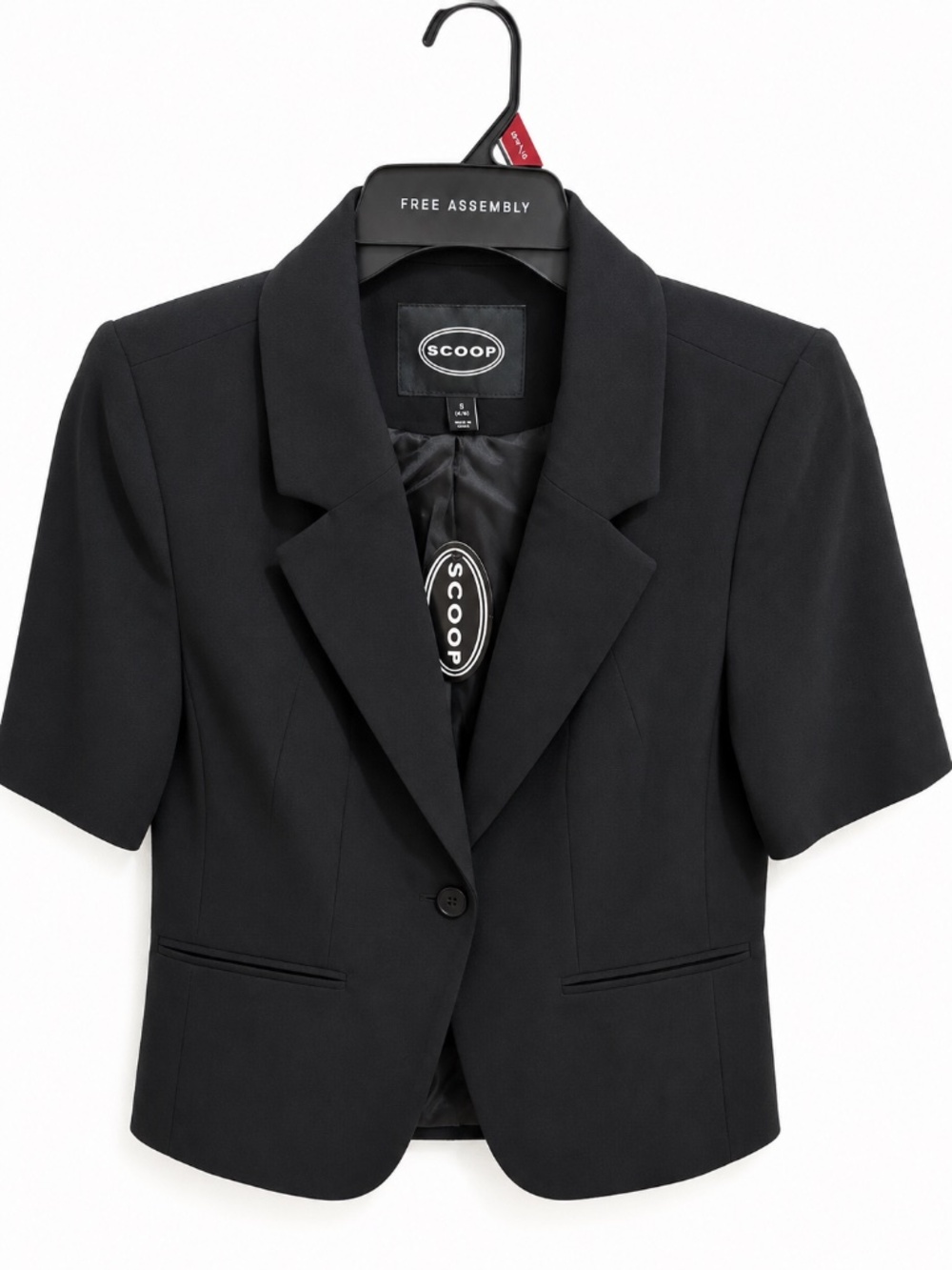 Scoop NYCwomens black short sleeve blazer NWT sz 4-6 small